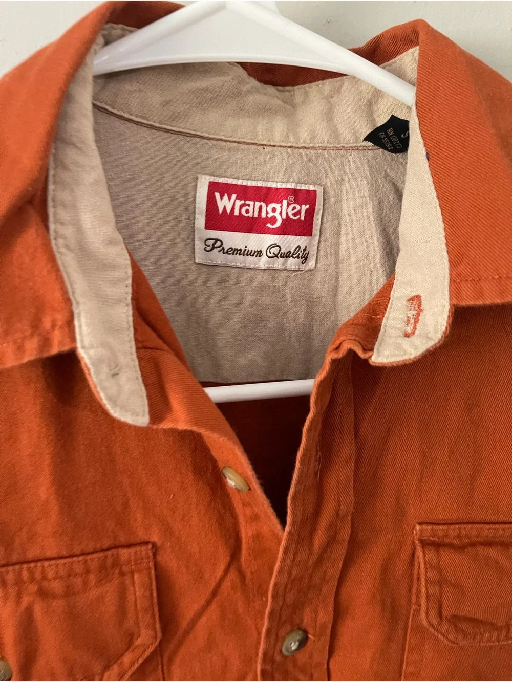 Wrangler Orange Button-Up Work Shirt size Small